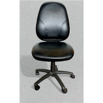 Black Vinyl Operator Chair Without Arms