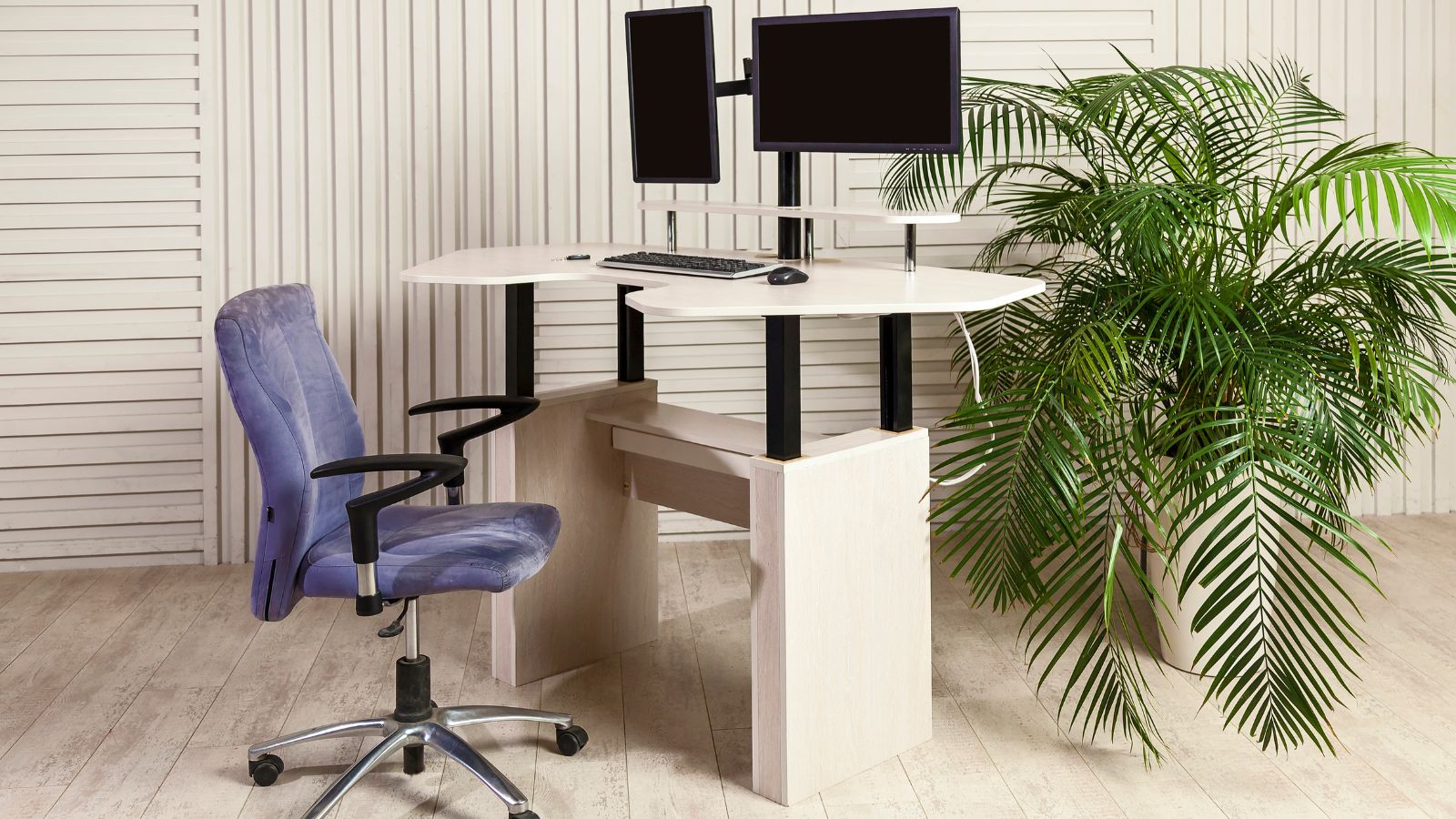 A sit-stand office desk